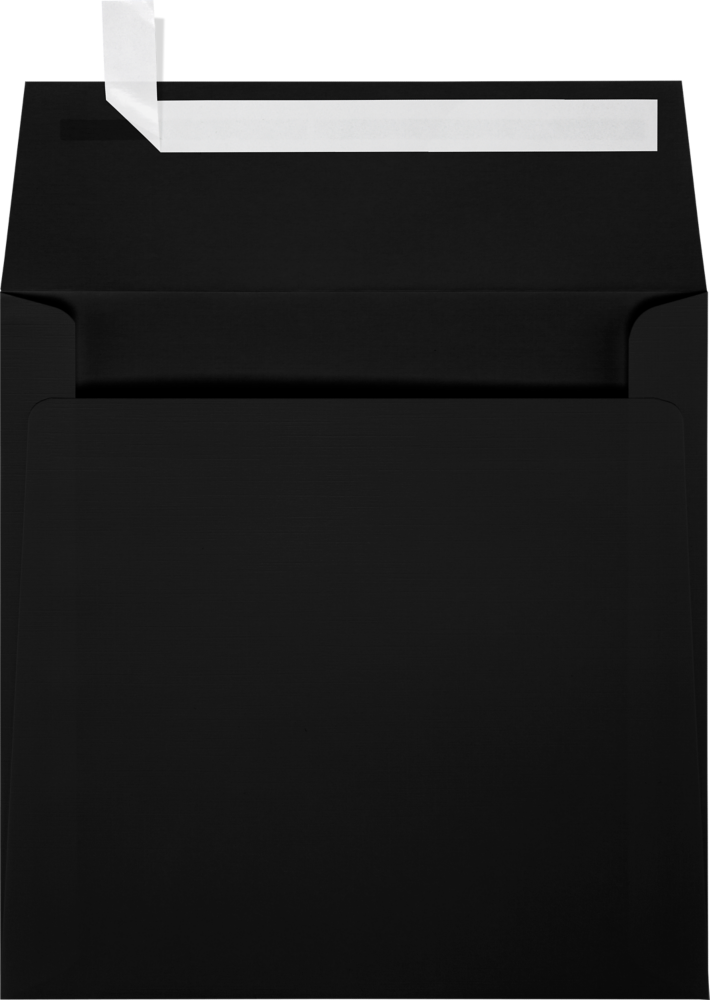 Black Linen 32lb 6 1/4 x 6 1/4 Square Envelopes with Peel & Seal