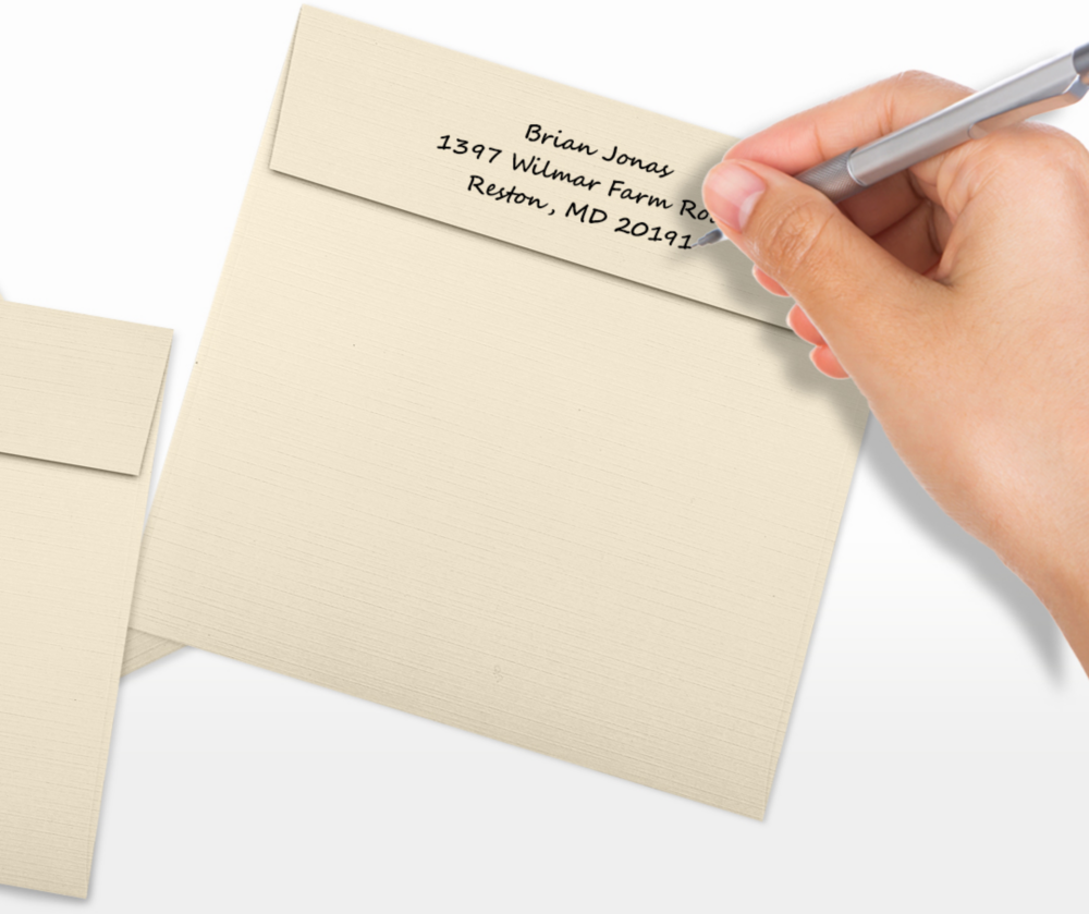 Natural Linen 32lb 6 1/2 x 6 1/2 Square Envelopes with Peel & Seal