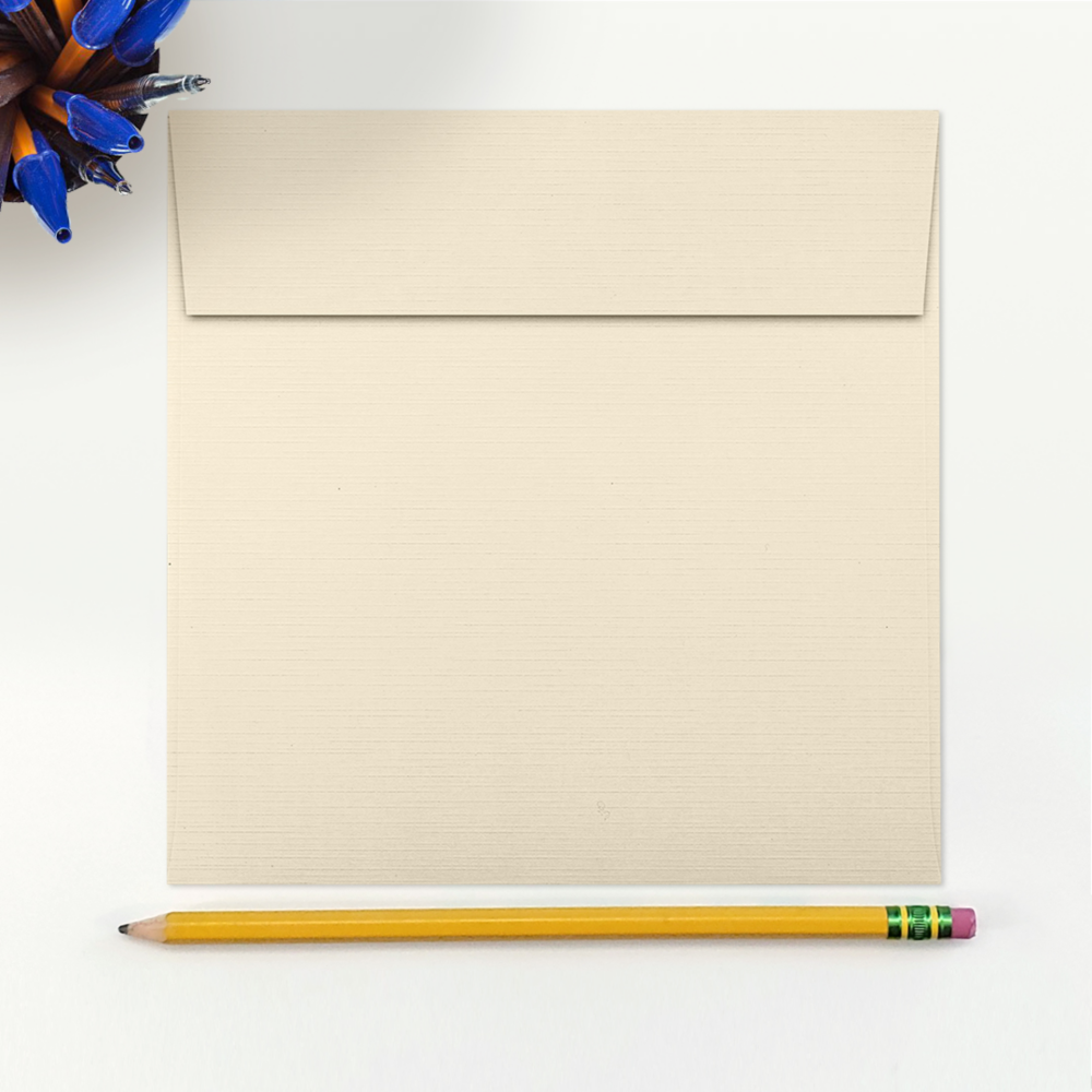 Natural Linen 32lb 6 1/2 x 6 1/2 Square Envelopes with Peel & Seal