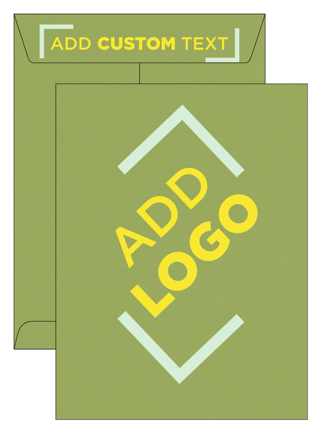 Olive Green 28lb 9 x 12 Open End Envelopes with Peel & Seal