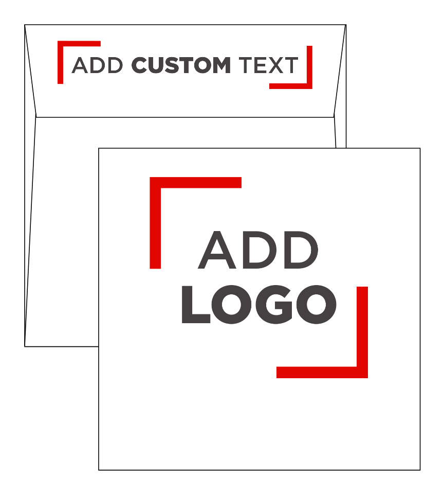White with Red Foil Lining 24lb 6 1/2 x 6 1/2 Square Envelopes with Peel & Seal
