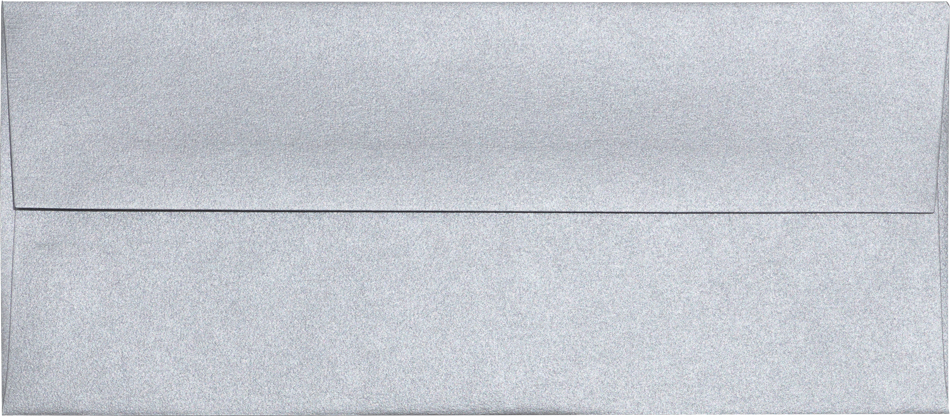 #10 Square Flap Envelopes (4 1/8 x 9 1/2) - Silver Metallic 32lb