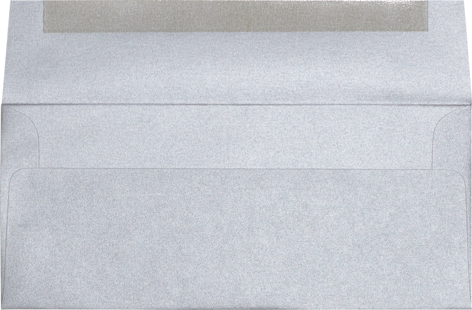#10 Square Flap Envelopes (4 1/8 x 9 1/2) - Silver Metallic 32lb