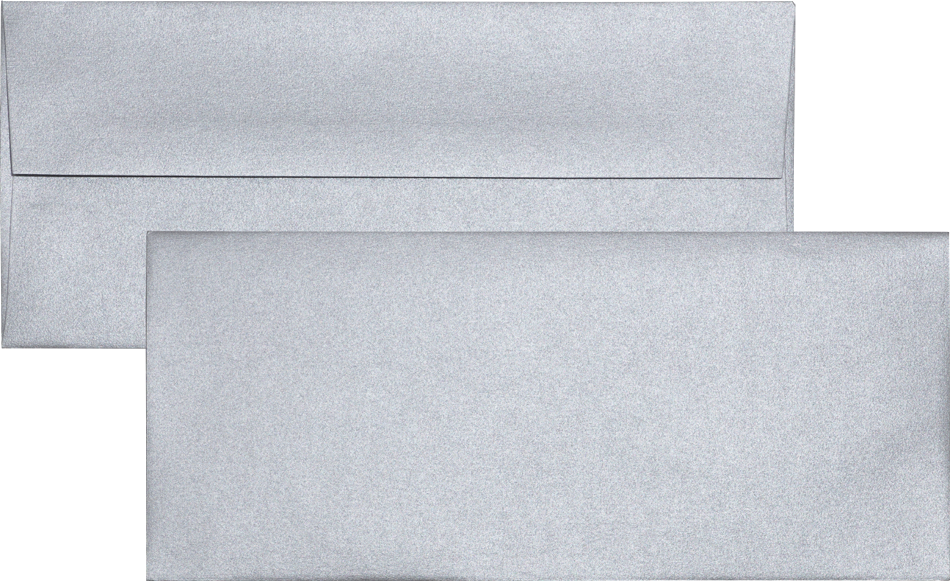 #10 Square Flap Envelopes (4 1/8 x 9 1/2) - Silver Metallic 32lb