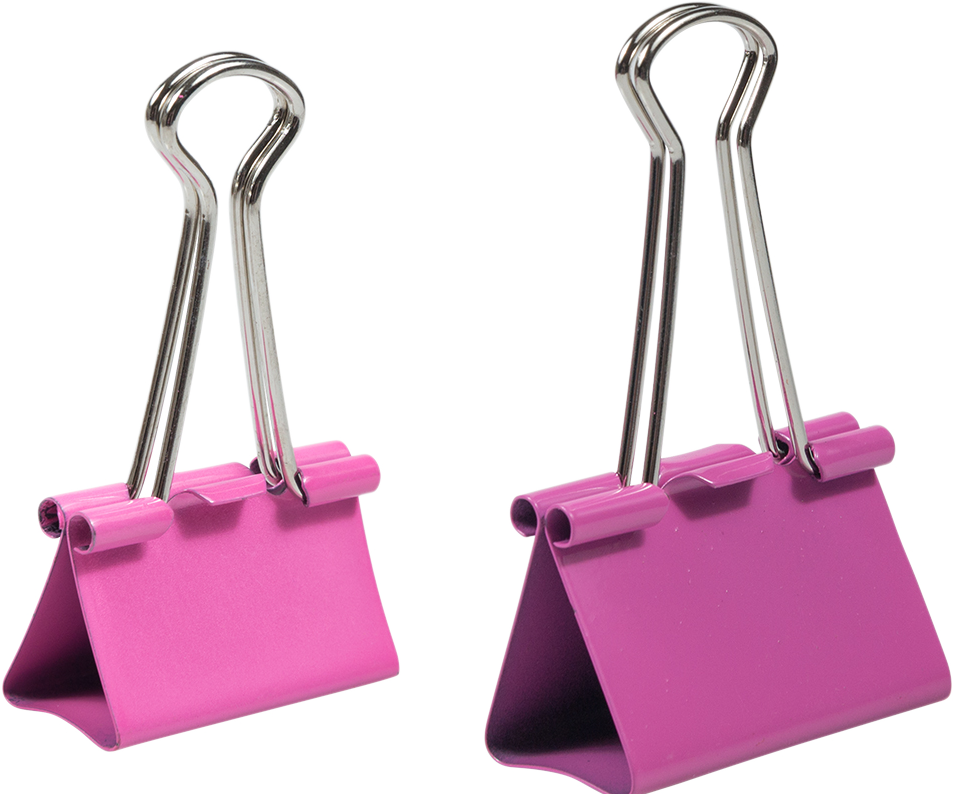 Pink Large 44mm & Medium 32mm Binder Clips