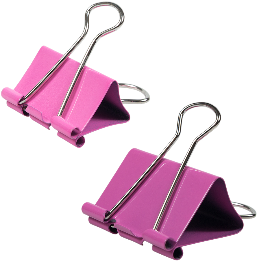 Pink Large 44mm & Medium 32mm Binder Clips