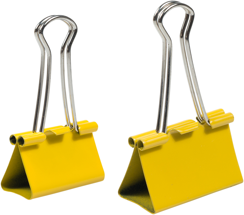 Yellow Large 44mm & Medium 32mm Binder Clips