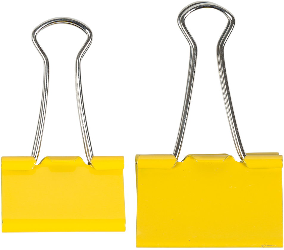 Yellow Large 44mm & Medium 32mm Binder Clips