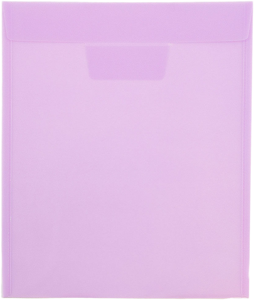 Lilac Purple Letter Open End Plastic Envelopes (9 3/4 x 11 3/4) with Tuck Flap