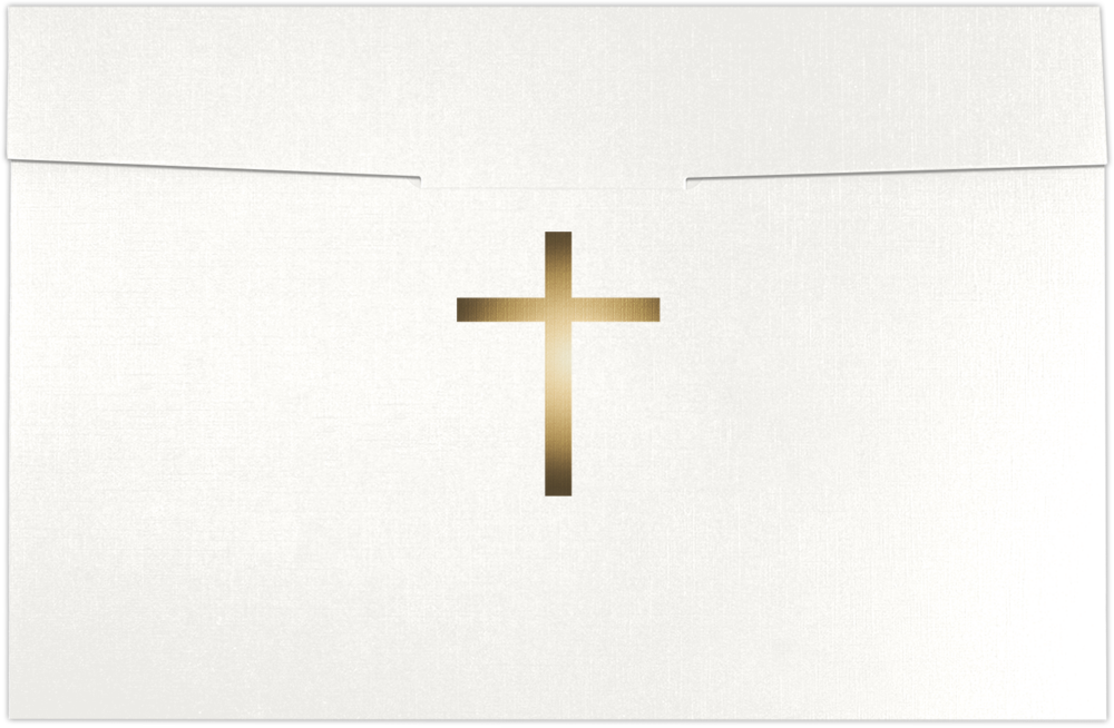 White Linen with Gold Foil Cross 6 1/2 x 9 1/2 Certificate Holders