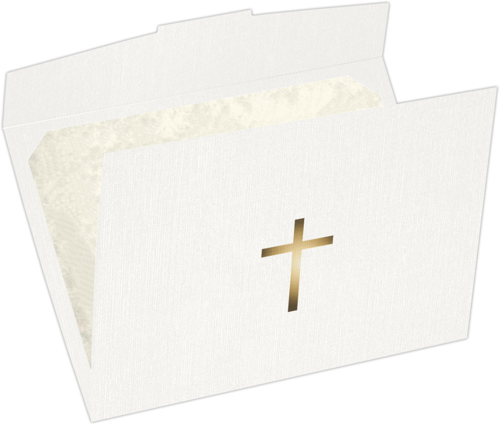 White Linen with Gold Foil Cross 6 1/2 x 9 1/2 Certificate Holders