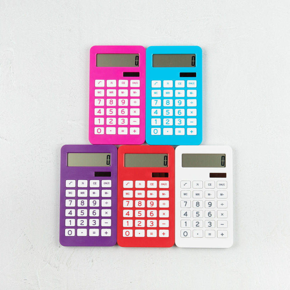 Purple Desktop 10 Digit LCD Display Calculator