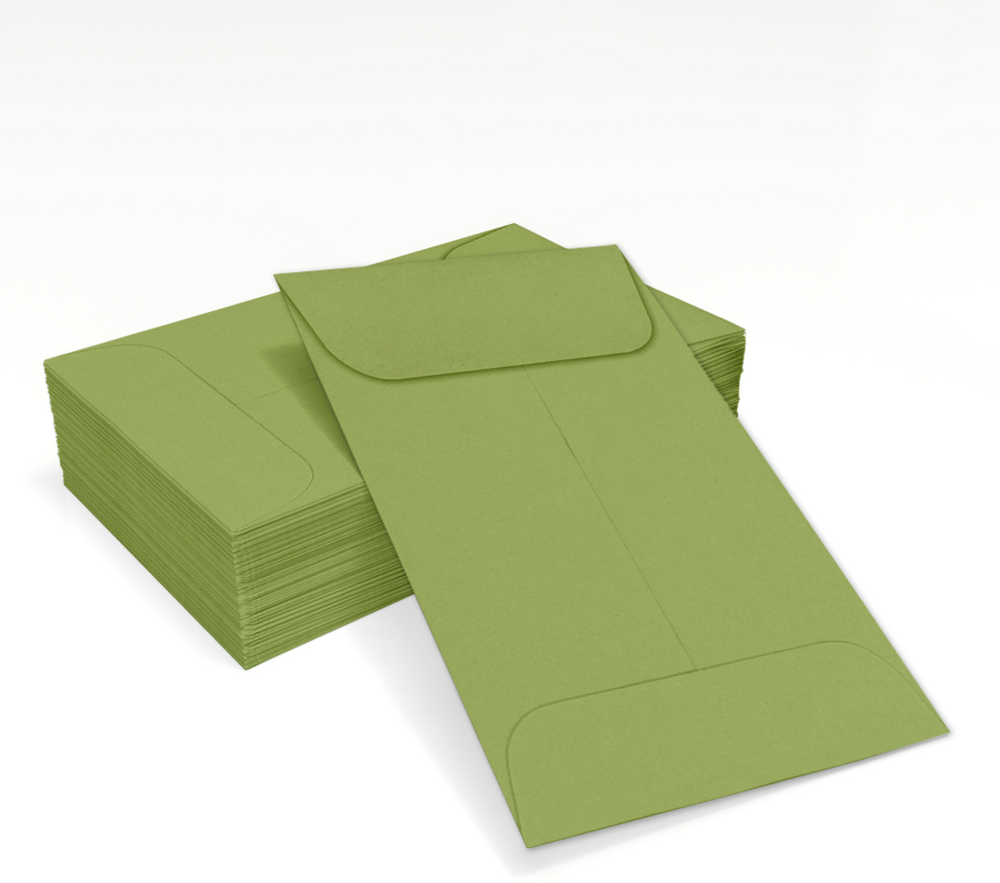 Olive Green 28lb #1 Coin Envelopes (2 1/4 x 3 1/2)