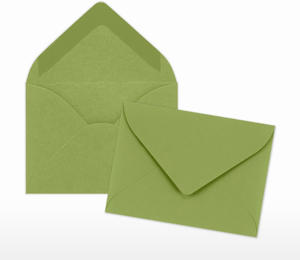 Olive Green 28lb #17 Mini Envelopes (2 11/16 x 3 11/16)