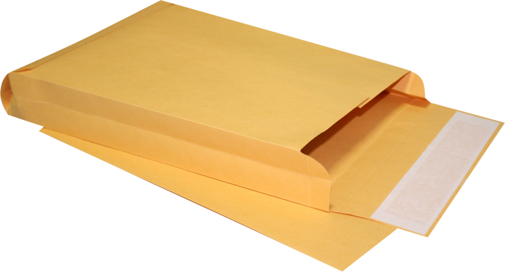 Brown Kraft 40lb 10 x 13 x 2 Open End Envelopes with Peel & Seal