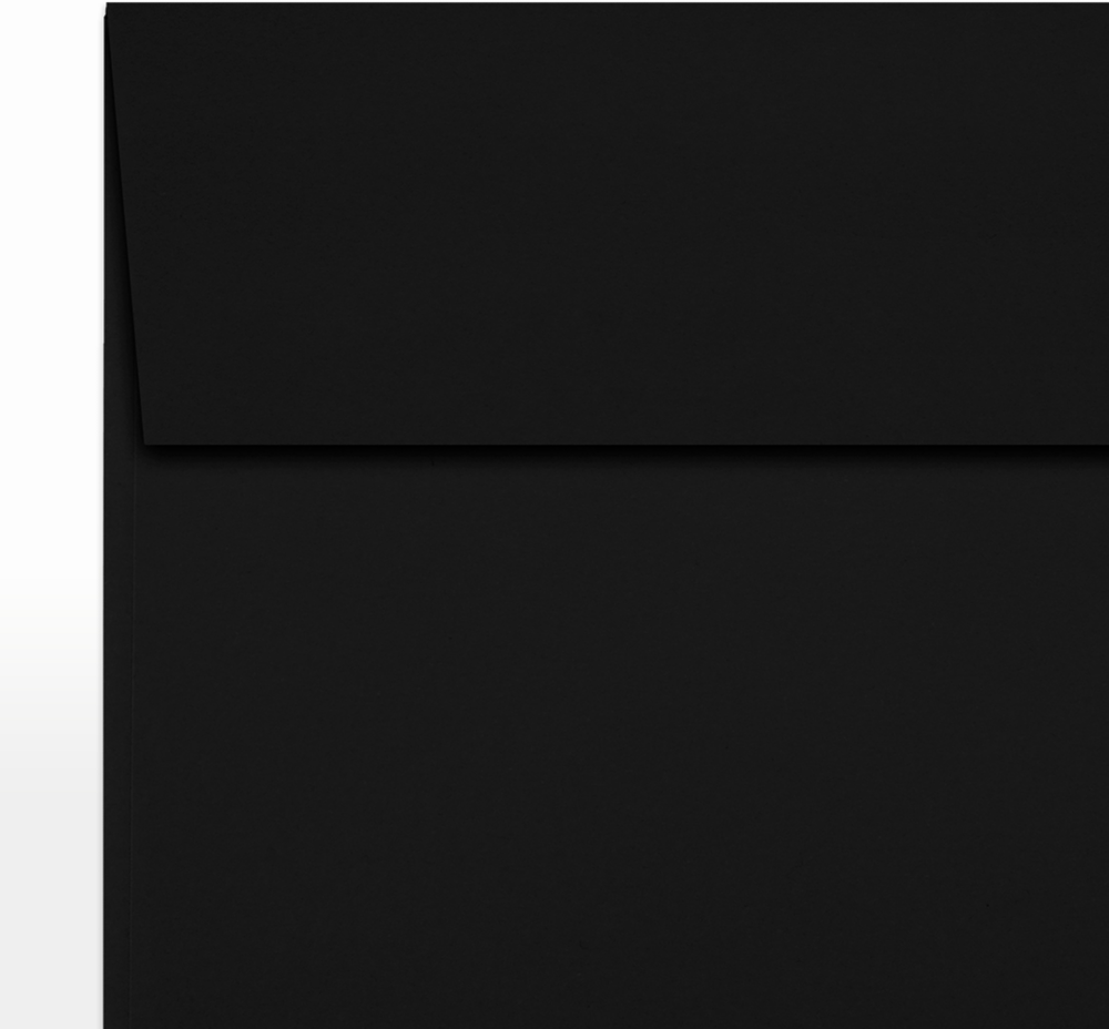 Smooth Midnight Black 32lb 5 1/2 x 5 1/2 Square Envelopes with Peel & Seal