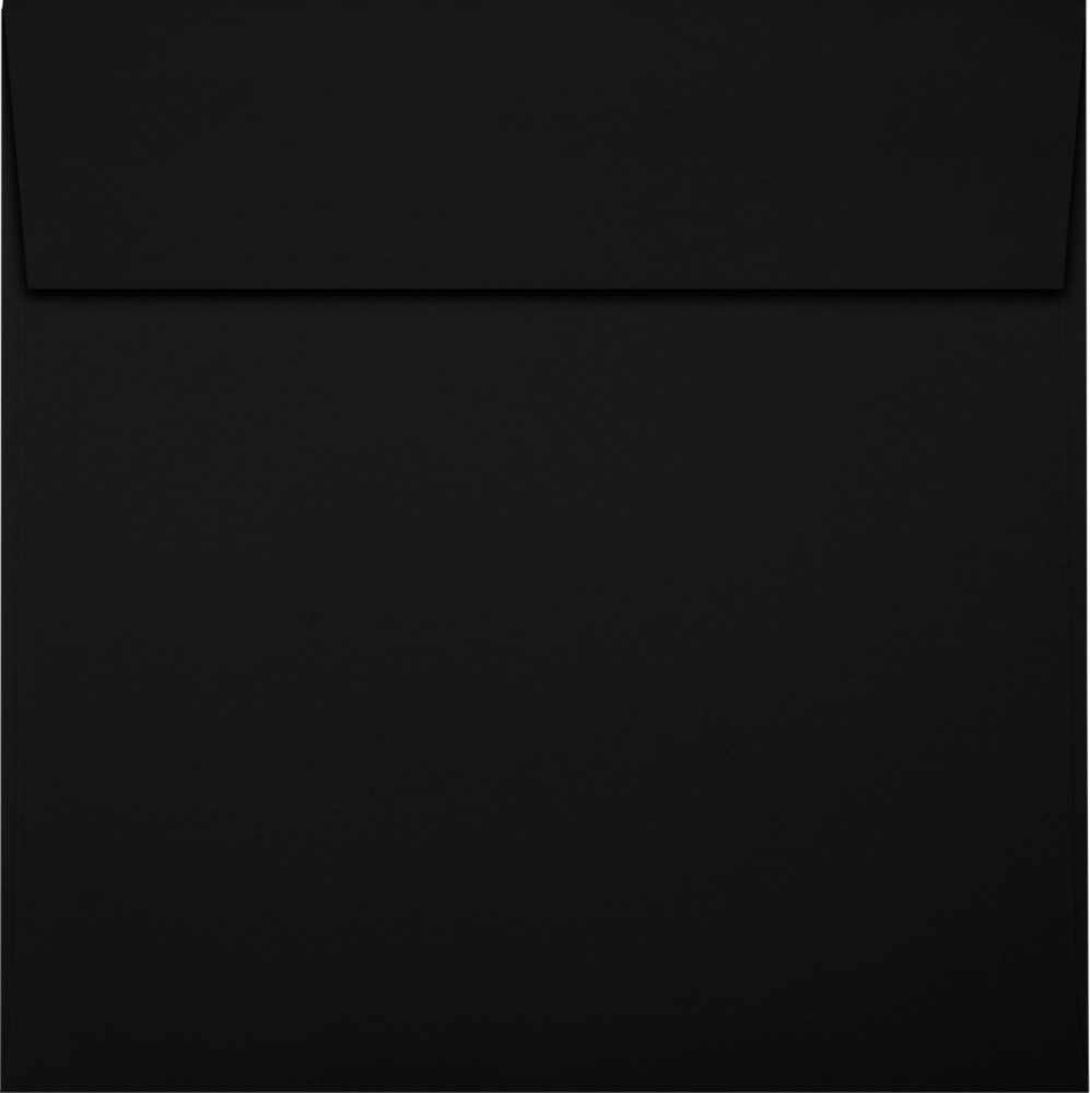 Smooth Midnight Black 32lb 6 x 6 Square Envelopes with Peel & Seal