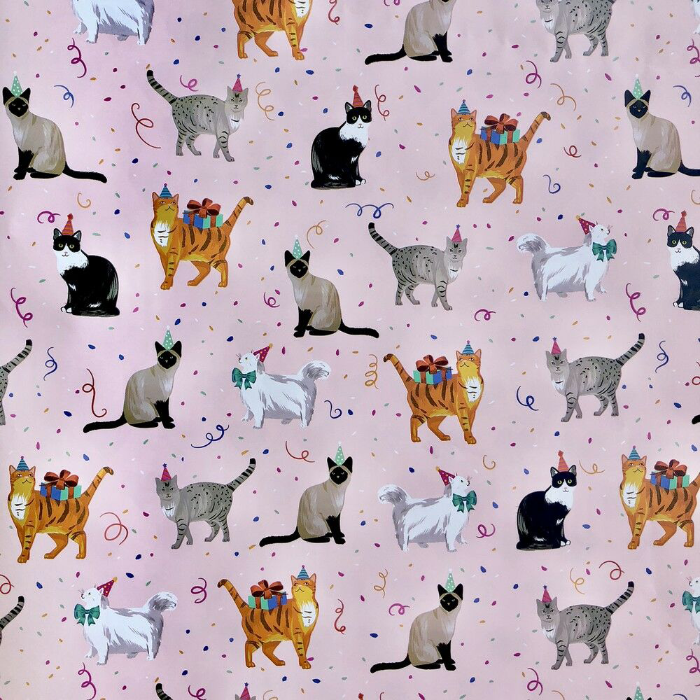 Festive Felines 24" x 417' Bulk Wrapping Paper (834 Sq Ft)