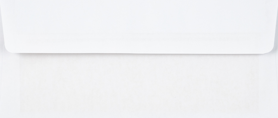 White with Gold Foil Lining 24lb #10 Square Flap Envelopes (4 1/8 x 9 1/2) with Peel & Seal