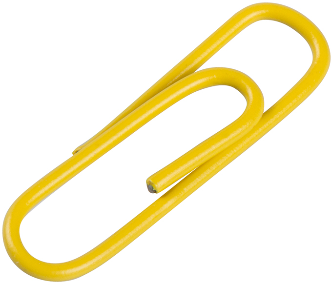 Yellow Standard Paper Clips - 100 Pack
