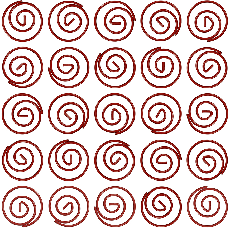 Red Circular "Cloops" Paper Clips - 50 Pack