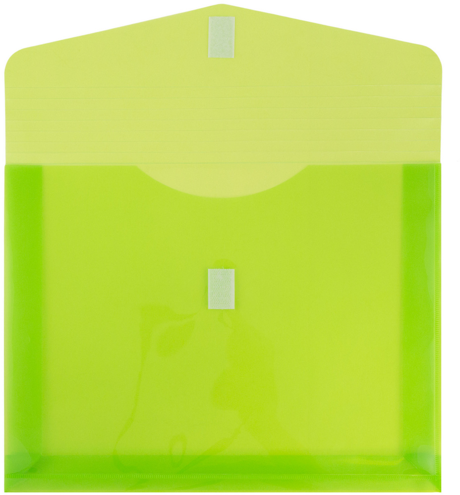 Assorted Letter Booklet with 2" Expansion Plastic Envelopes (9 3/4 x 13) with Hook and Loop Closure - 6 Pack