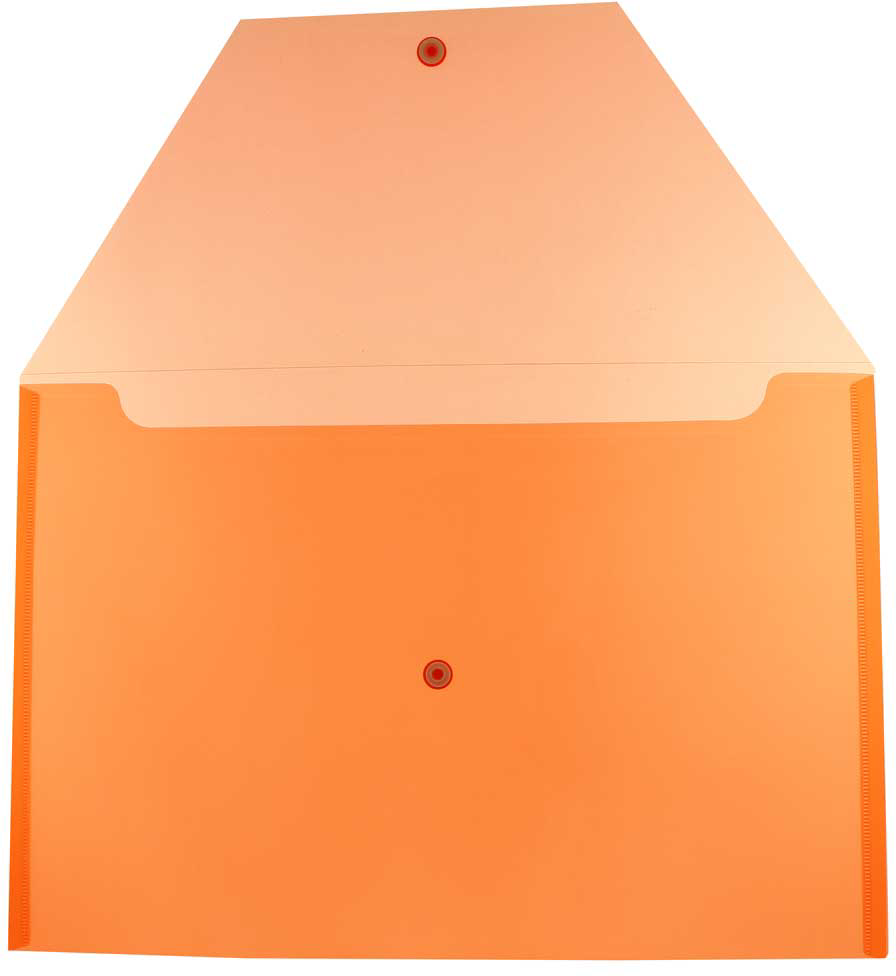 Orange Legal Booklet Plastic Envelopes (9 3/4 x 14 1/2) with Snap Closure