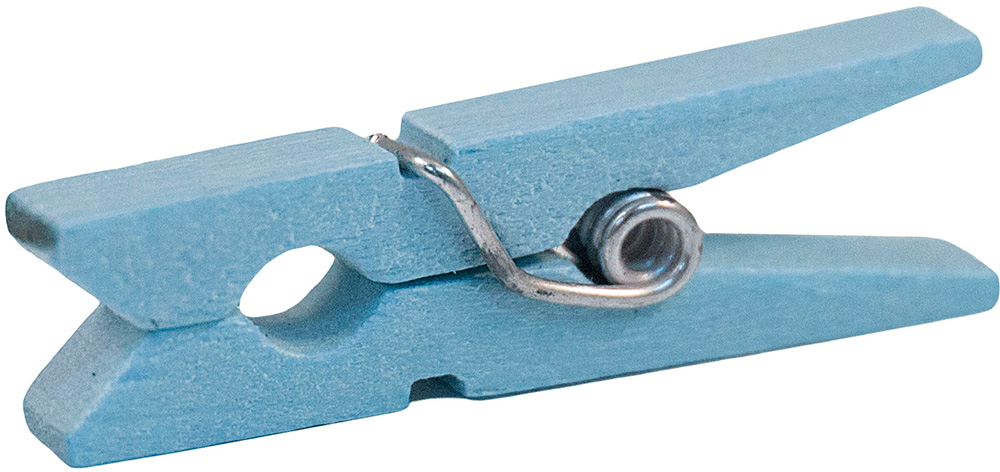 Blue Medium 1 1/8 Inch Wood Clips - 50 Pack