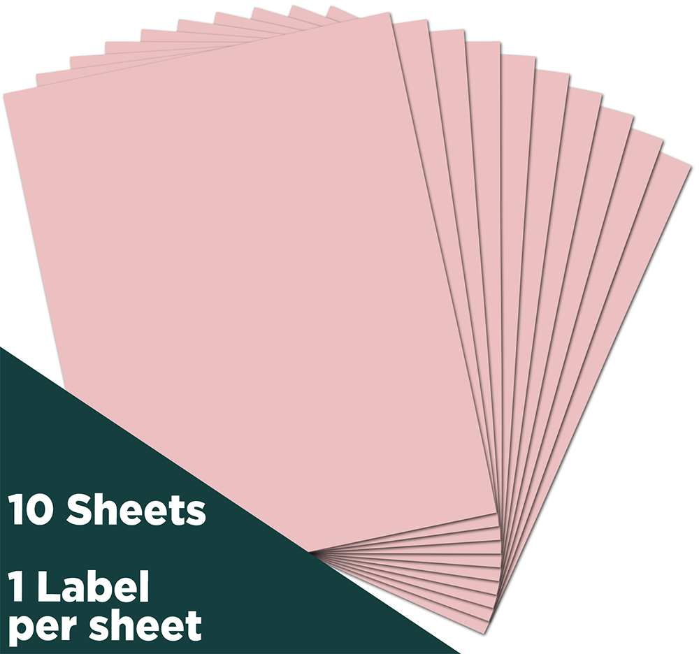 Baby Pink 8 1/2 x 11 Full Sheet Shipping Labels