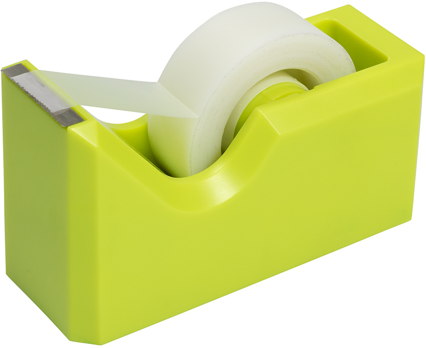 Stapler and Tape Dispenser Desk Set - Lime Green