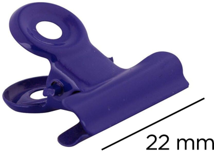 Purple Small 22mm Bulldog Clips - 25 Pack