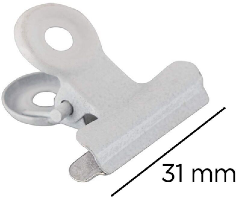 White Medium 31mm Bulldog Clips - 15 Pack