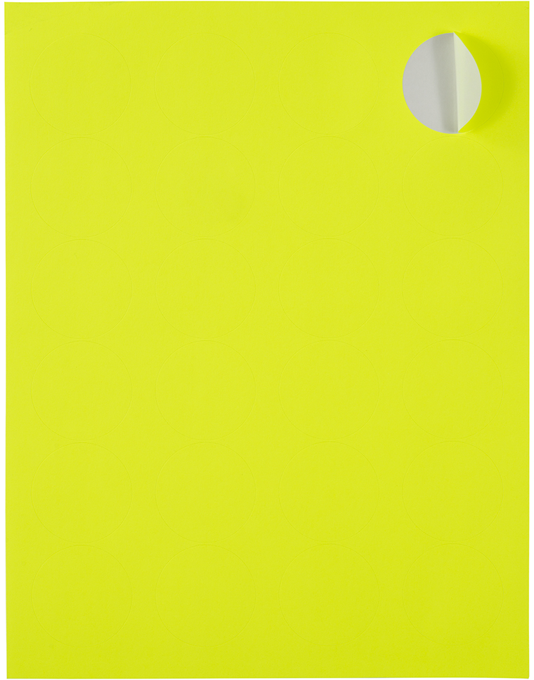 Neon Yellow Medium 1 2/3 Inch Round Labels
