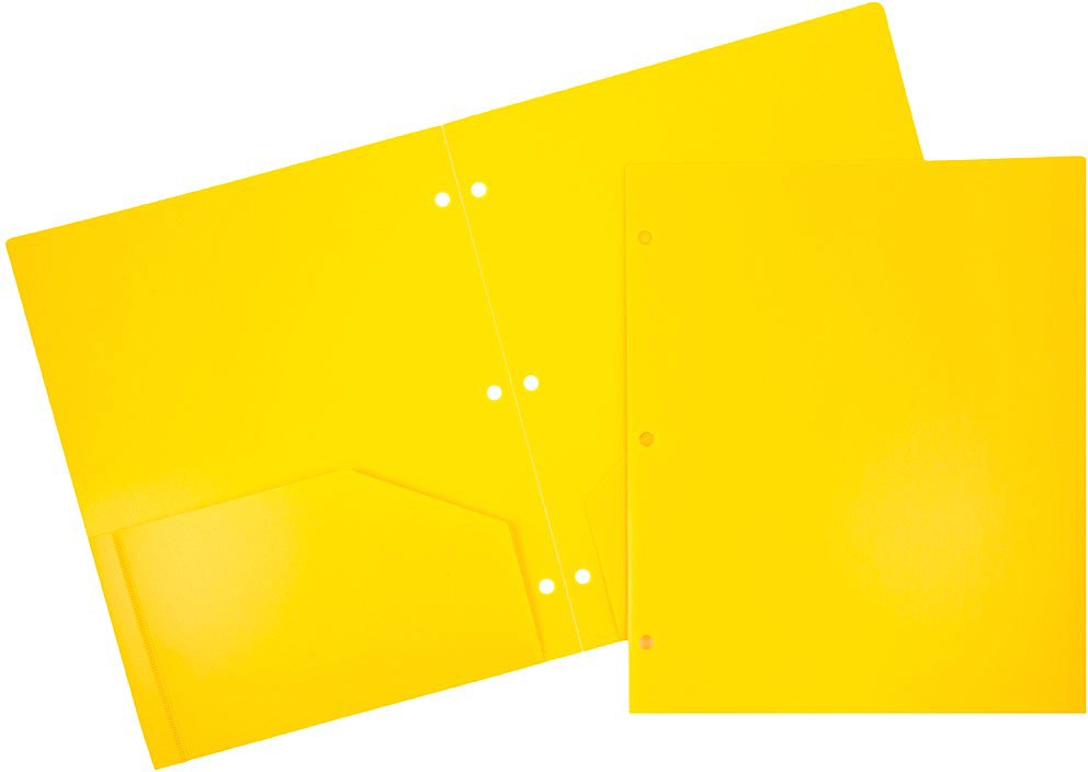 Assorted Fashion 9 1/2 x 11 1/2 Heavy Duty Plastic 3 Hole Punch Folders