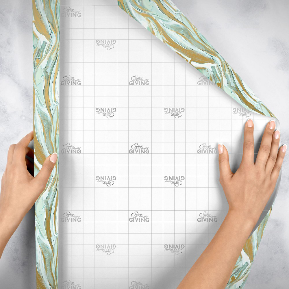 Marbleized Mint 30" x 417' Bulk Wrapping Paper (1042.5 Sq Ft)