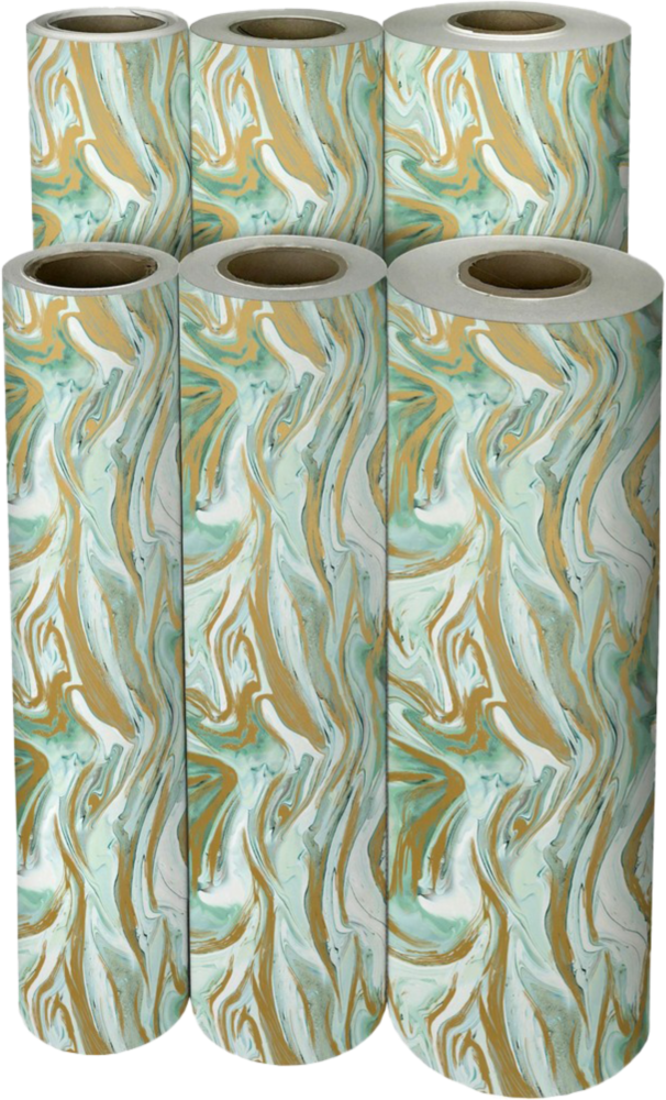 Marbleized Mint 30" x 833' Bulk Wrapping Paper (2082.5 Sq Ft)