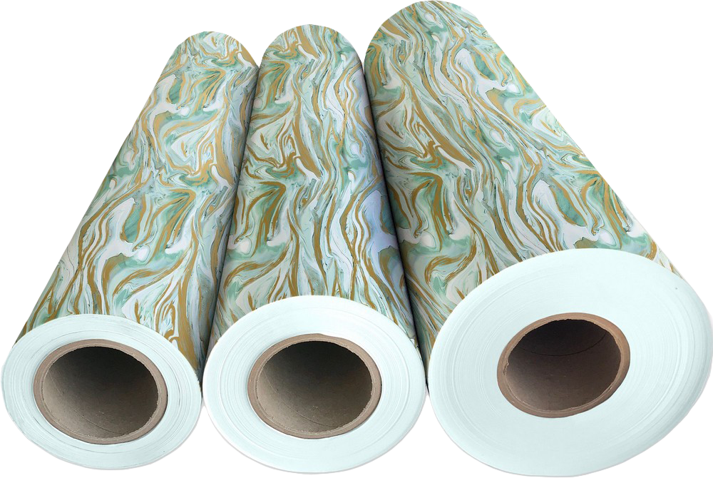 Marbleized Mint 24" x 417' Bulk Wrapping Paper (834 Sq Ft)