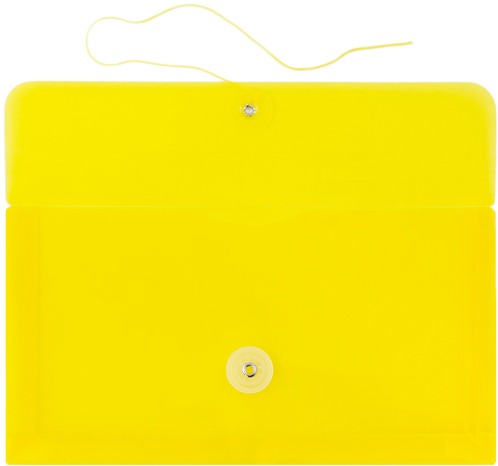 Yellow #10 Business Plastic Envelopes (5 1/4 x 10) with Button & String
