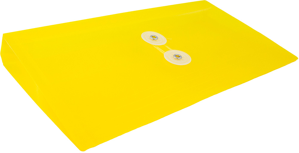 Yellow #10 Business Plastic Envelopes (5 1/4 x 10) with Button & String