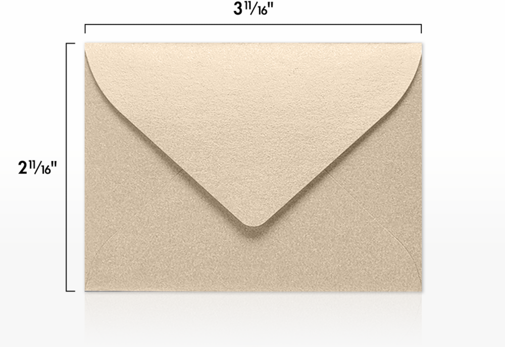 Light Brown Taupe Metallic 32lb #17 Mini Envelopes (2 11/16 x 3 11/16)