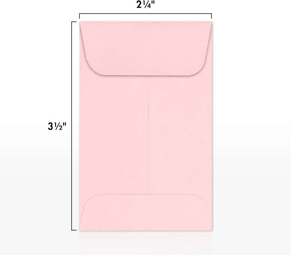 Baby Candy Pink 32lb #1 Coin Envelopes (2 1/4 x 3 1/2)