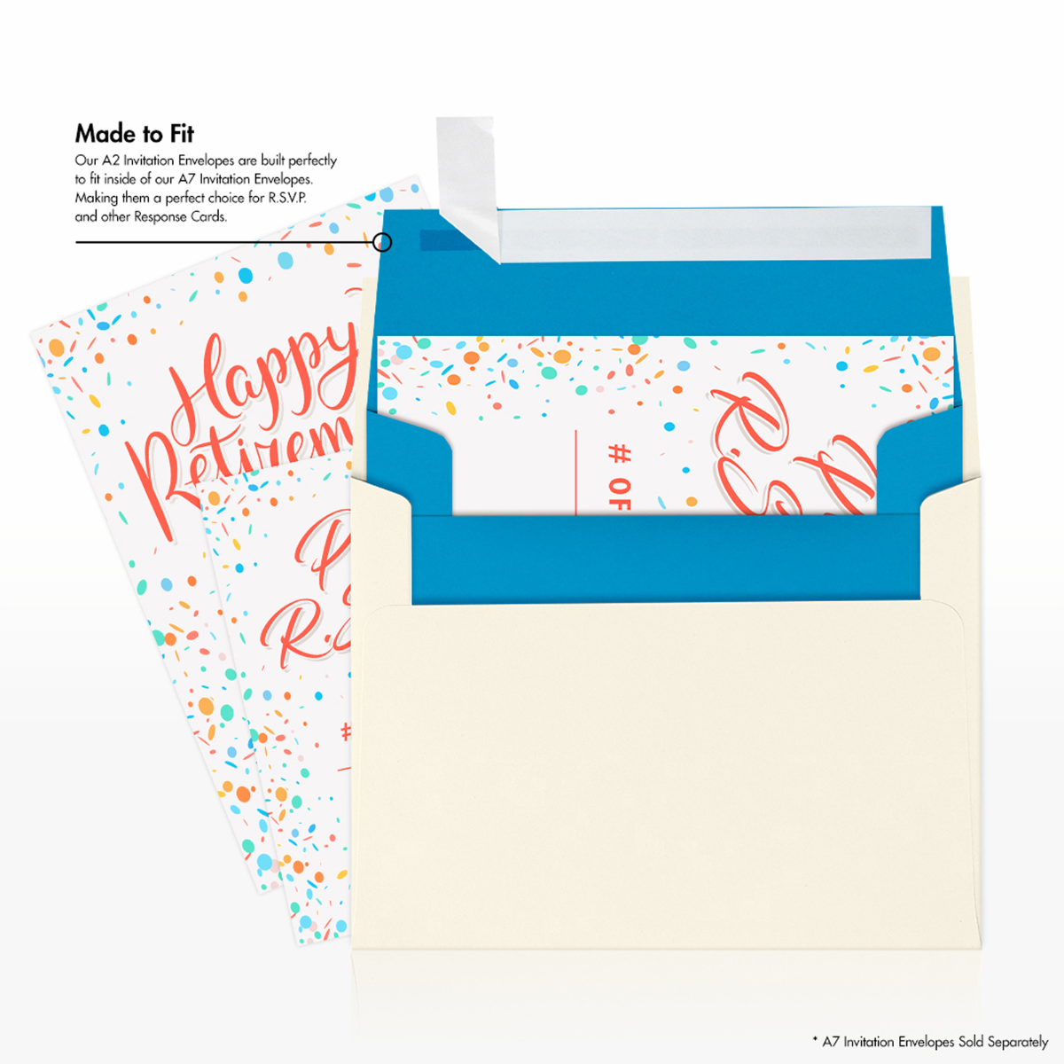 Pool Blue 32lb A2 Invitation Envelopes (4 3/8 x 5 3/4) with Peel & Seal
