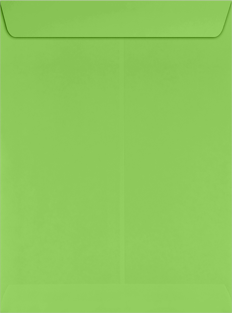 Lime Green 32lb 9 x 12 Open End Envelopes with Peel & Seal