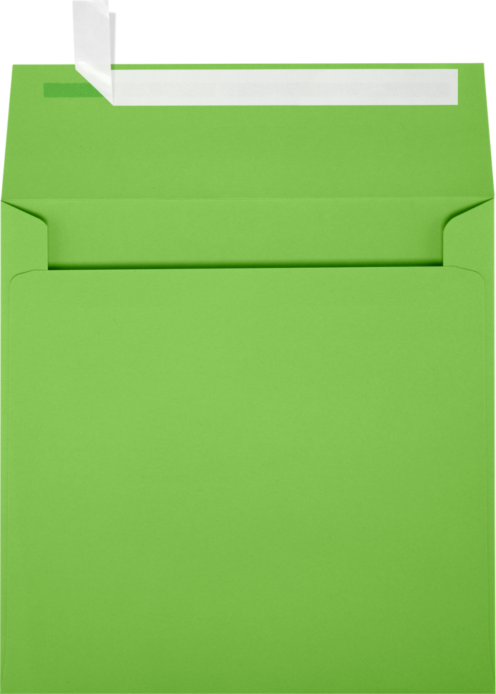 Lime Green 32lb 7 x 7 Square Envelopes with Peel & Seal