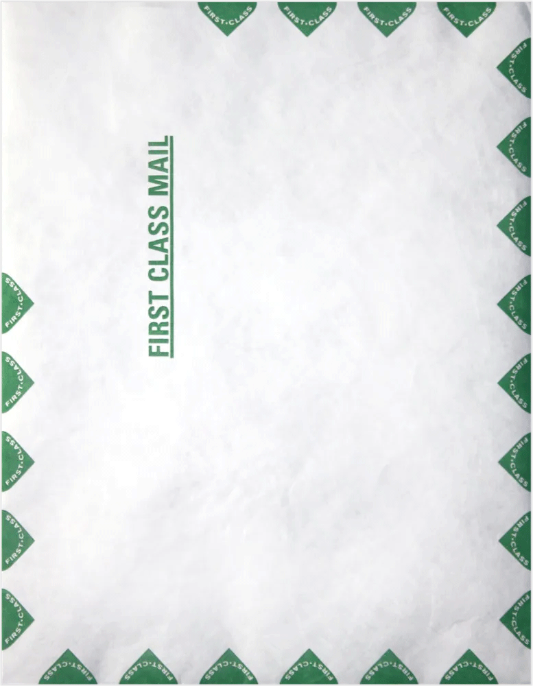9 x 12 Open End First Class Envelopes - White Tyvek 14lb