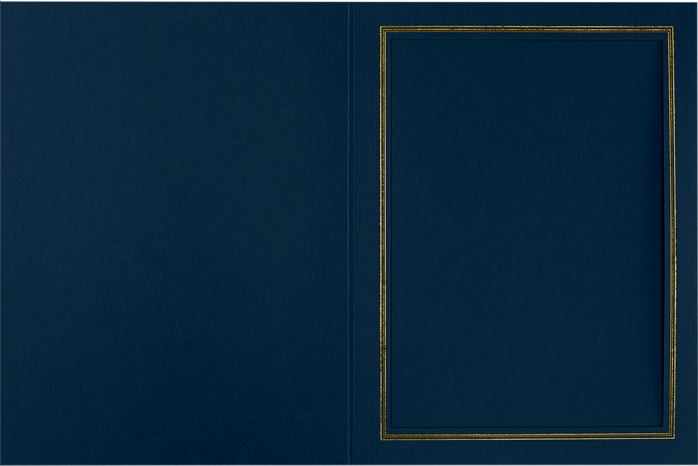 Nautical Navy Blue Linen with Gold Foil 6 x 8 Portrait Photo Holder