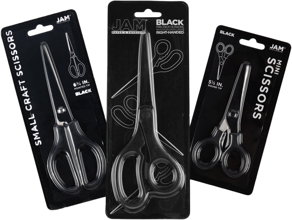 Black Assorted Scissors - Pack of 3
