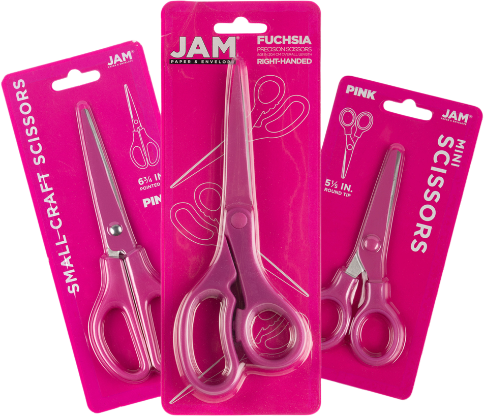 Fuchsia Assorted Scissors - Pack of 3