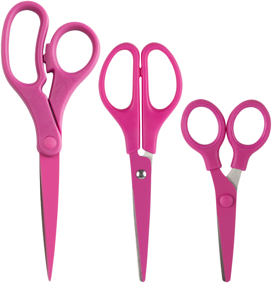 Fuchsia Assorted Scissors - Pack of 3