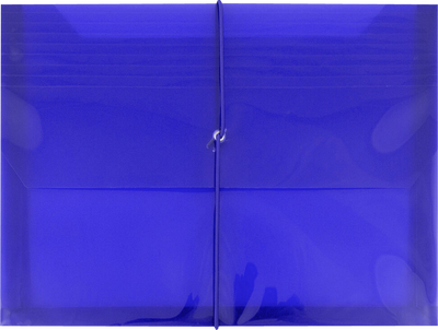 Blue (9 3/4 x 13) Letter Booklet with 2 5/8" Expansion Plastic Envelopes with Elastic Plastic